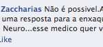 Comentário de médica neurologista no Facebook sobre meulivro